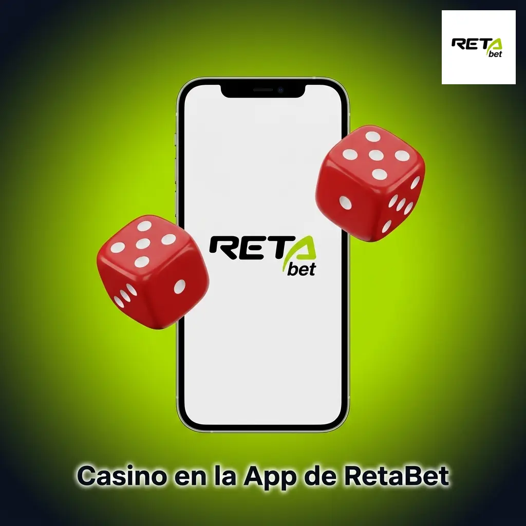 Sección de casino en la app RetaBet con tragamonedas, ruleta, blackjack y casino en vivo con crupieres reales